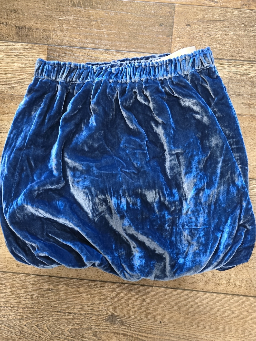 Plush Blue Velvet Bubble Skirt - Kids